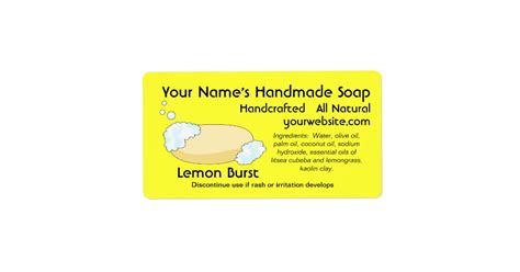fresh homemade natural soap labels template zazzle