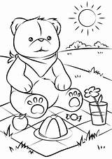 Picnic Teddy Bear Coloring Pages Bears Printable Color Getcolorings Print Colorings Categories sketch template