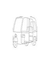 Coloring Auto Rickshaw Driver Happy sketch template