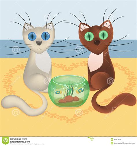 Falling In Love Cartoon Cats Beach Of Sea Heart From