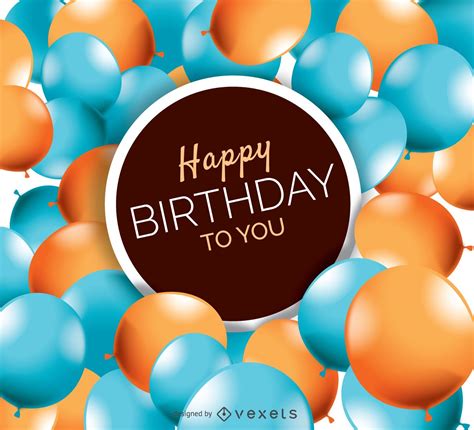 happy birthday balloons card vector