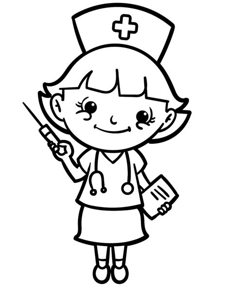 nurse cartoon coloring pages