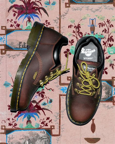 stussy dr martens  hy stussy brown grailed