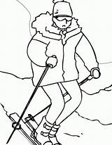 Coloring Winter Pages Sports Printable Sport Skiing Ink Color Online Getdrawings Kids Getcolorings sketch template