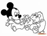 Coloring Disney Baby Pages Characters Mickey Babies Printable Disneyclips Ape Popular sketch template
