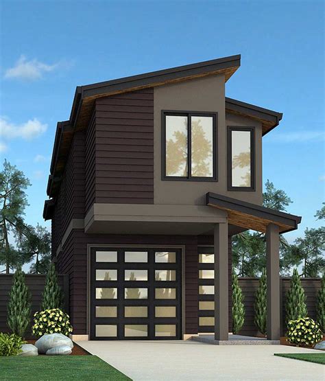 narrow lot exclusive contemporary house plan ms architectural