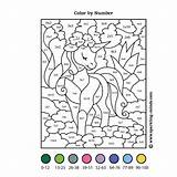 Number Coloring Sparkling Addition Multiplication Subtraction Unicornio sketch template
