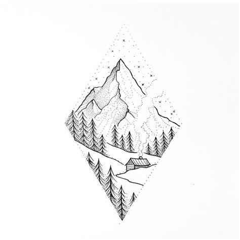 mountain scene drawing  getdrawings