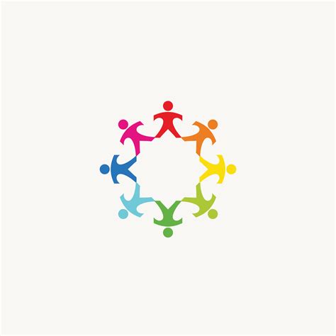 people team unity circle logo design symbol icon vector  vector