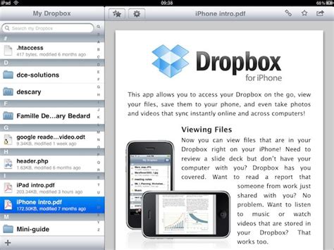 dropbox pour ipad