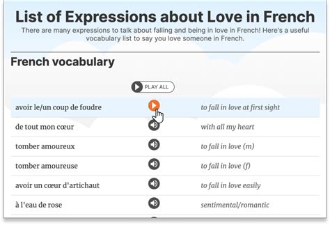 french vocabulary  grammar lists  theme