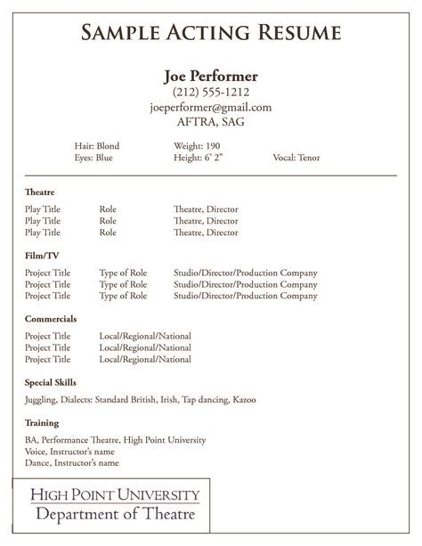 actor resume template    write  properly