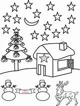 Scenery Coloring Pages Drawing Night Christmas Kids Printable Landscape Fall Adults Print Scene Farm Color Drawings Animals Beautiful Getdrawings Getcolorings sketch template