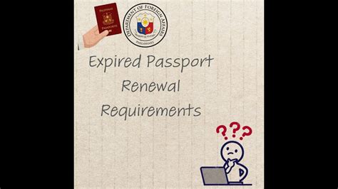 renew expired passport renewal requirements youtube