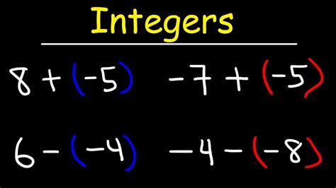 adding  subtracting integers   simple method youtube
