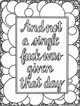 Coloring Pages Quotes Word Funny Printable Adults Curse Sayings Adult Swear Quote Book Sassy Etsy Color sketch template