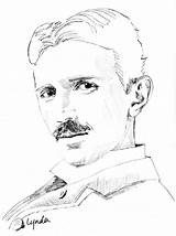 Tesla Nikola sketch template