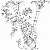 Lettering Monograms Flowered Illuminated Bordar Parchment Mano Penmanship Fancy sketch template