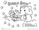 Coloring Bubble Bath Pages Hygiene Personal Worksheets Bubbles Worksheet Kids Activity Kindergarten Many Find Printable Elephant Getdrawings Color Hand Washing sketch template