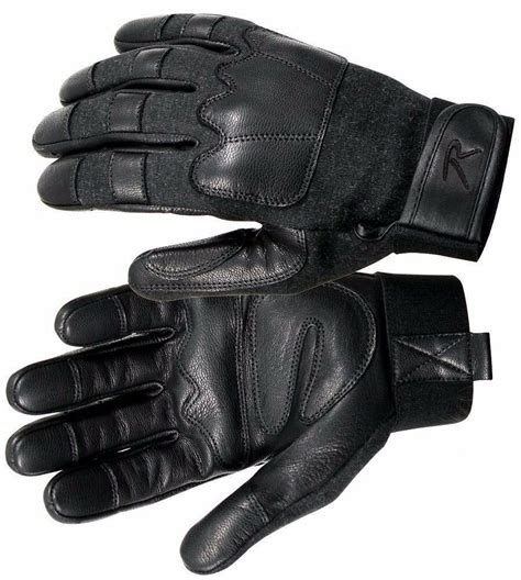 rothco  black leather knuckle military cut resistant tactical gloves ebay