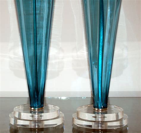 Teal Blue Vintage Murano Table Lamps Swank Lighting