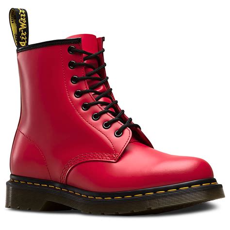 dr martens  colour pop retro smooth boots  red