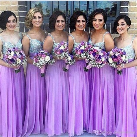 Purple Bridesmaid Dresses 2019 A Line Spaghetti Strap