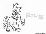 Monday Coloring Days Week Pages Colouring Semana La Comments sketch template