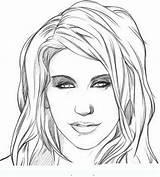 Kesha Coloring Pages Famous People Celebrity Drawings Coloringpagesforadult sketch template