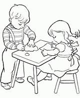 Coloring Pages Child School Sheets Children Kids Related sketch template