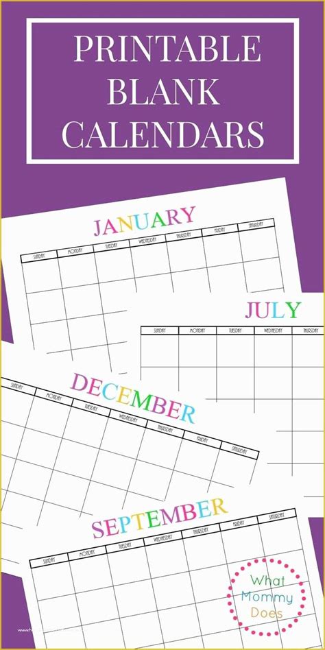 preschool calendar templates     printable calendars