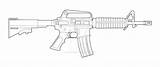 Drawing M4 Line Coloriage Colt Gun Dessin Drawings Pistolet Commando Guns Rifle Dibujos Lineart Arma Ar Un Armes Carbine Choose sketch template