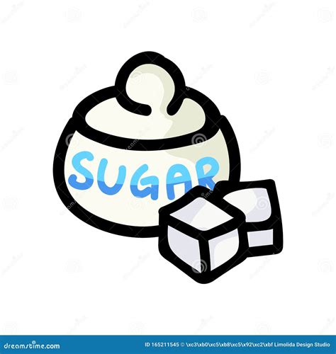 cute sugar pot cartoon vector illustration hand drawn tea sweetener