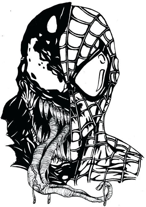 spiderman venom drawing  getdrawings