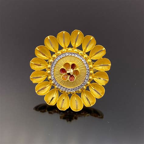 beautiful flower design  yellow gold ring mark jewellers