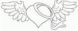 Heart Wings Angel Hearts Coloring Pages Draw Drawing Drawings Easy Cool Step Halo Printable Sheets Simple Wing Adults Clipart Cliparts sketch template
