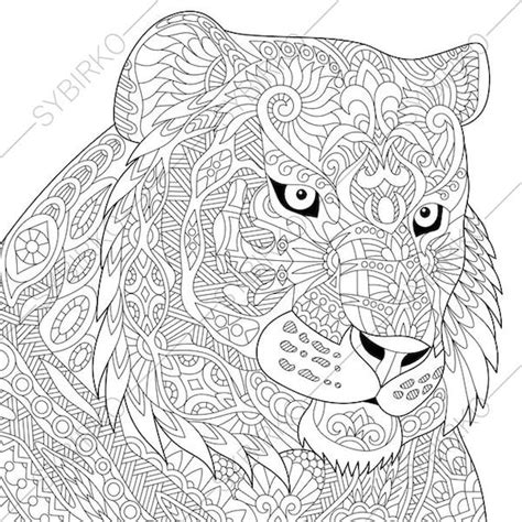 tiger coloring page animal coloring book pages  adults