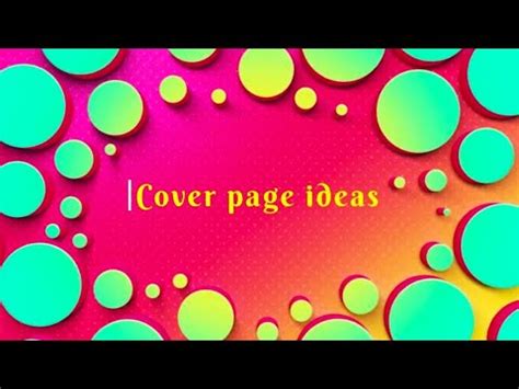 design  cover page ideas  cover page read desc youtube
