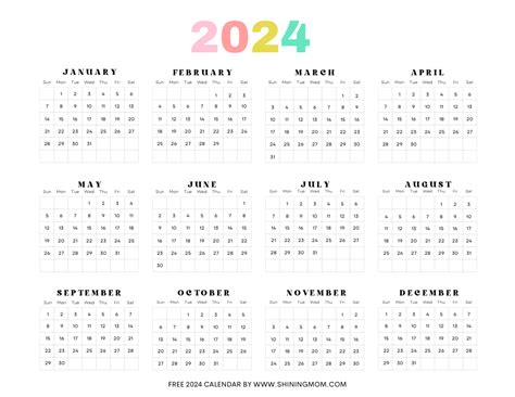 yearly calendar  printable  helen kristen