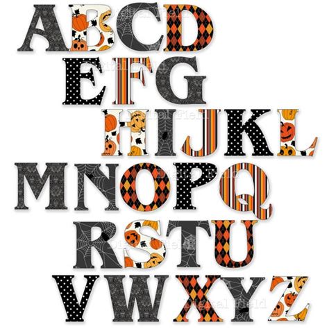 items similar  halloween alphabet clip art set printable digital