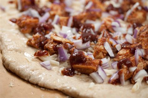 barbecue chicken pizza pixelated crumb