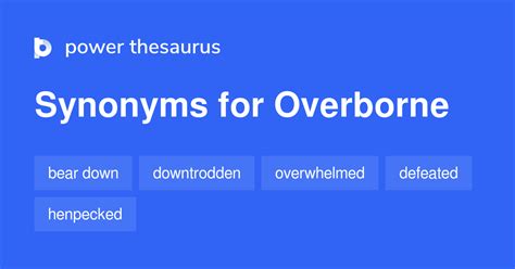 overborne synonyms  words  phrases  overborne