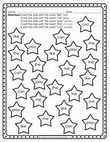 Sight Words Color Word Coloring Worksheets Pages Worksheet Recognition Hidden Printable Year Practice Kindergarten Preschool Sheets Kids According Students Directions sketch template