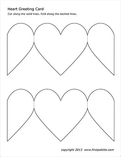 printable heart templates heart shaped greeting card blank