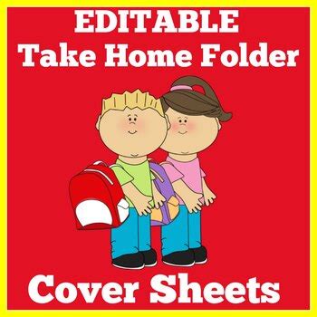 home folder cover sheets editable  green apple lessons tpt