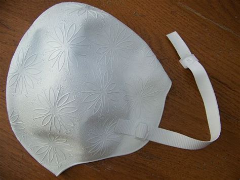 Vintage White Rubber Swimming Cap Bathing Cap With Chin Strap Etsy