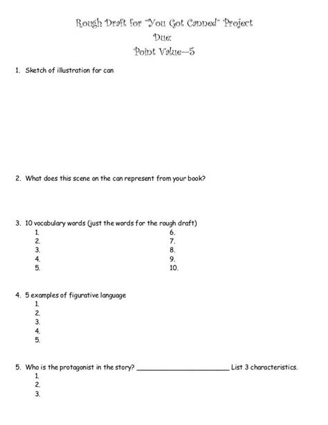 canned rough draft outline