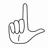 Loser Hand Sign Vector Graphics Clipart sketch template