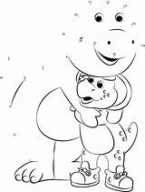 Barney Bop Baby Hug Dot Worksheet Cartoon Printable Dots Connect sketch template