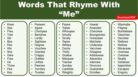 list  words  rhyme   grammarvocab